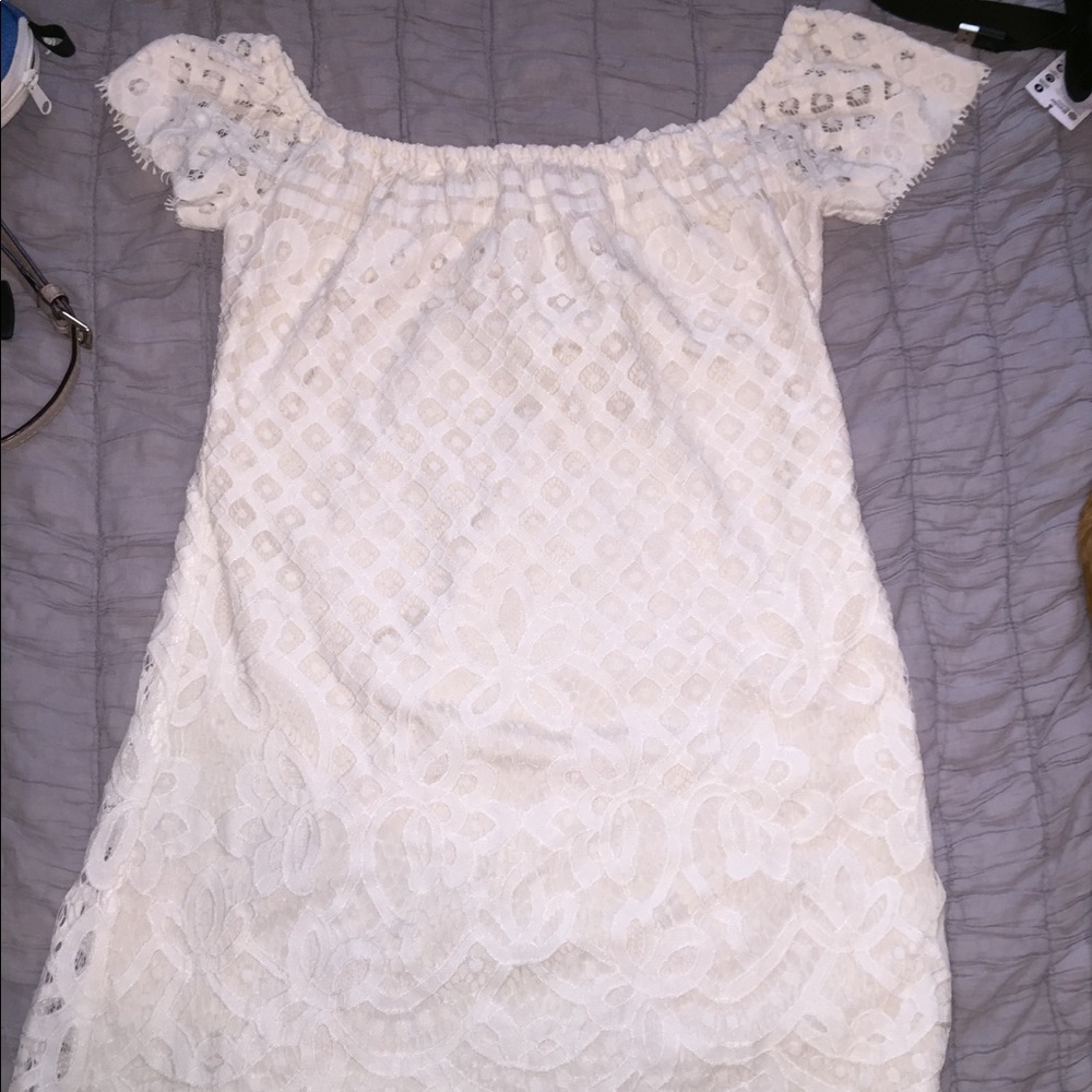 Lizard thicket boutique off the shoulder dress